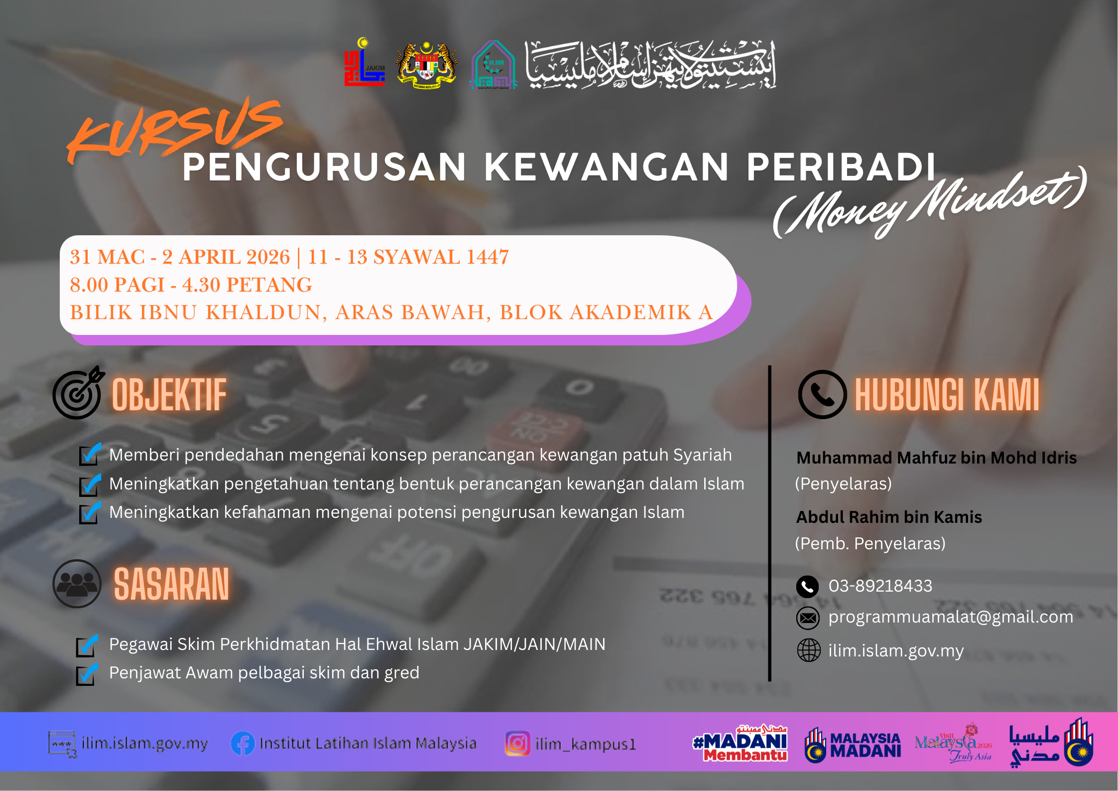 Banner Kursus Kursus Pengurusan Kewangan Peribadi (money Mindset) 